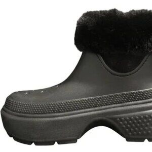 Crocs Chunky Stomp Black Faux Fur Lined Boots, Size 13M
